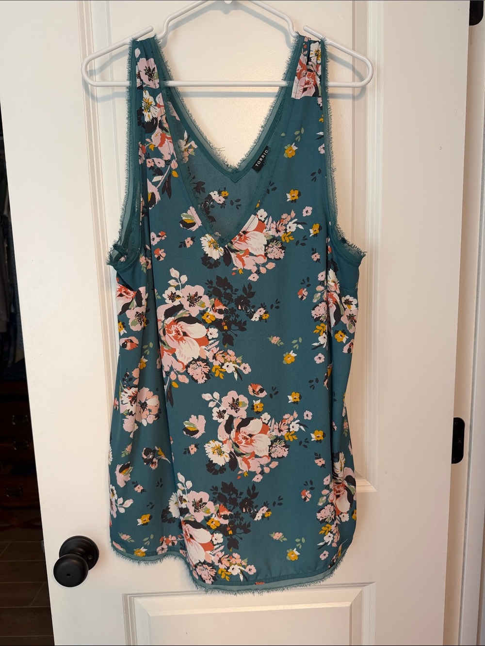 torrid Teal Floral V-Neck Tank